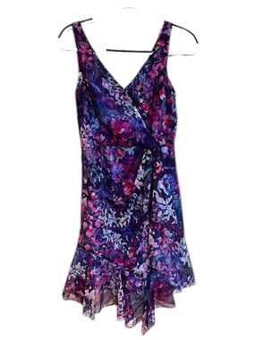Marchesa NOTTE purple floral size 2 dress. NWOT